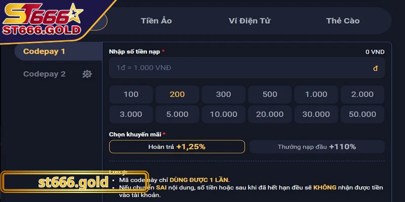 Nạp tiền ST666 luôn được đảm bảo minh bạch, an toàn tuyệt đối